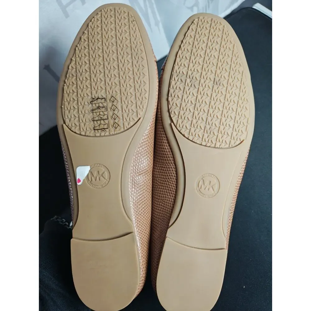 MICHAEL KORS Women's 7.5 Brown Textured Flats New